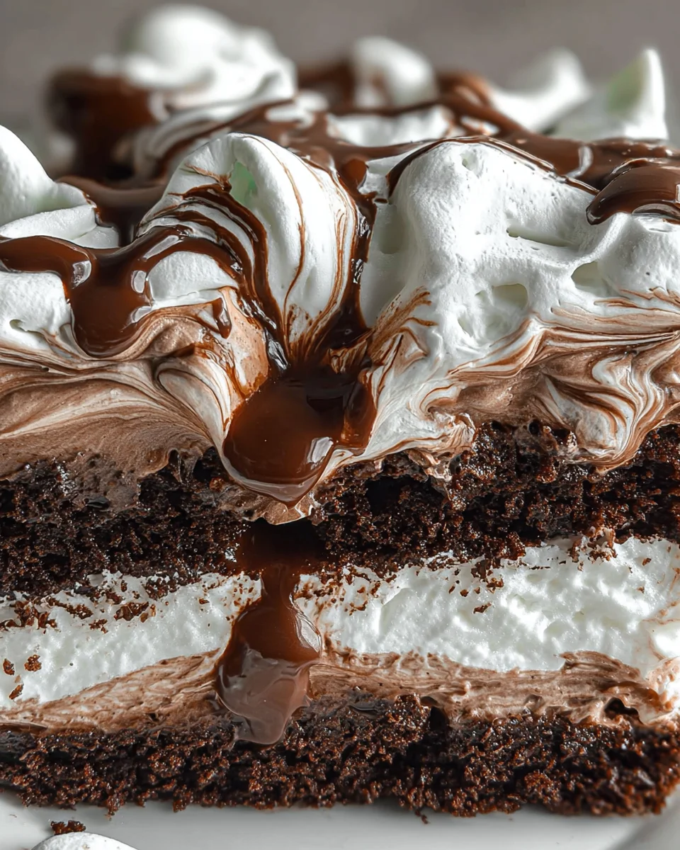 Marshmallow Chocolate Poke Cake
