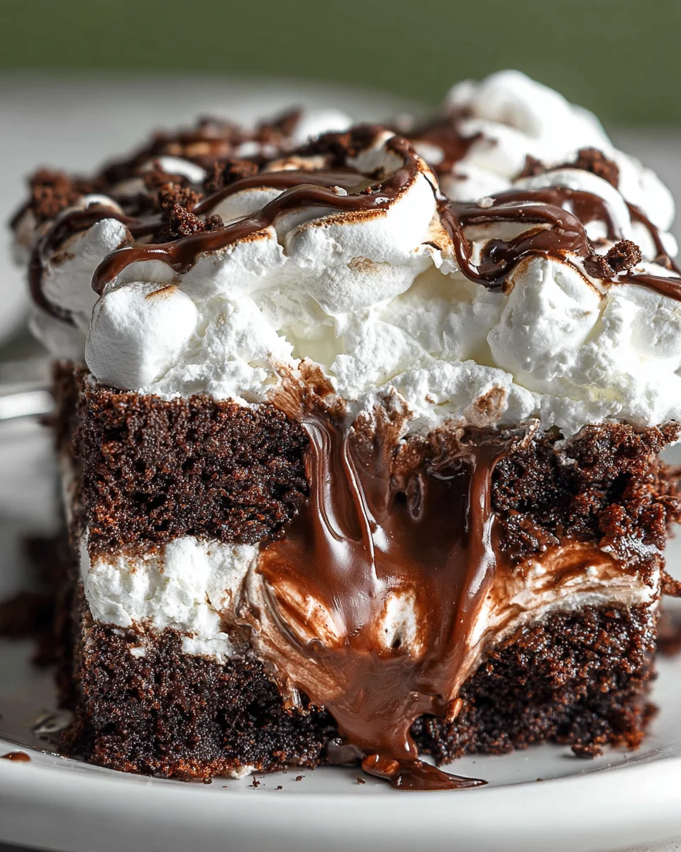 Marshmallow Chocolate Poke Cake 20 Marshmallow