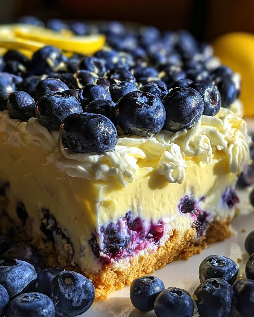 No-Bake Lemon dazzling Blueberry cream Cake