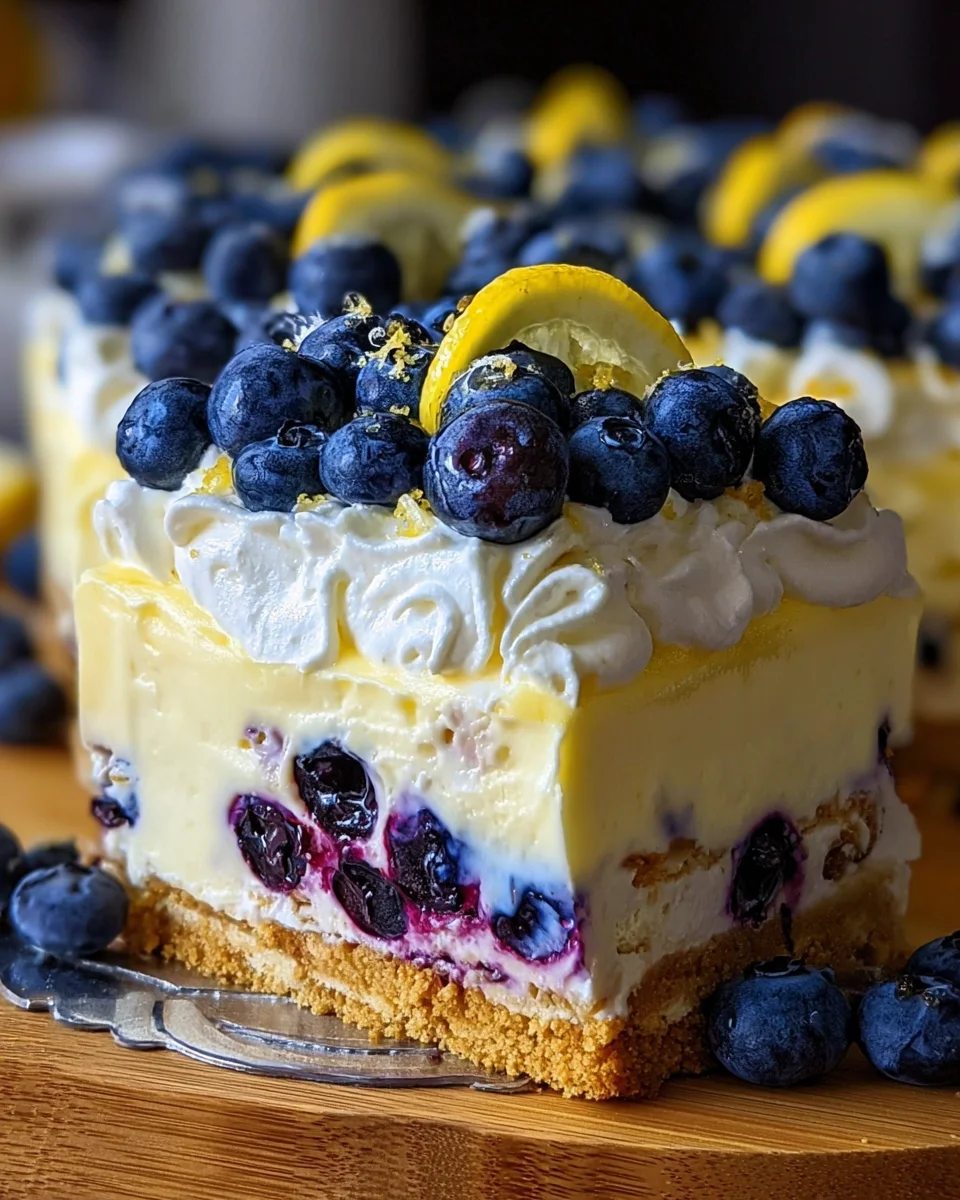 No-Bake Lemon dazzling Blueberry cream Cake 19 No-Bake