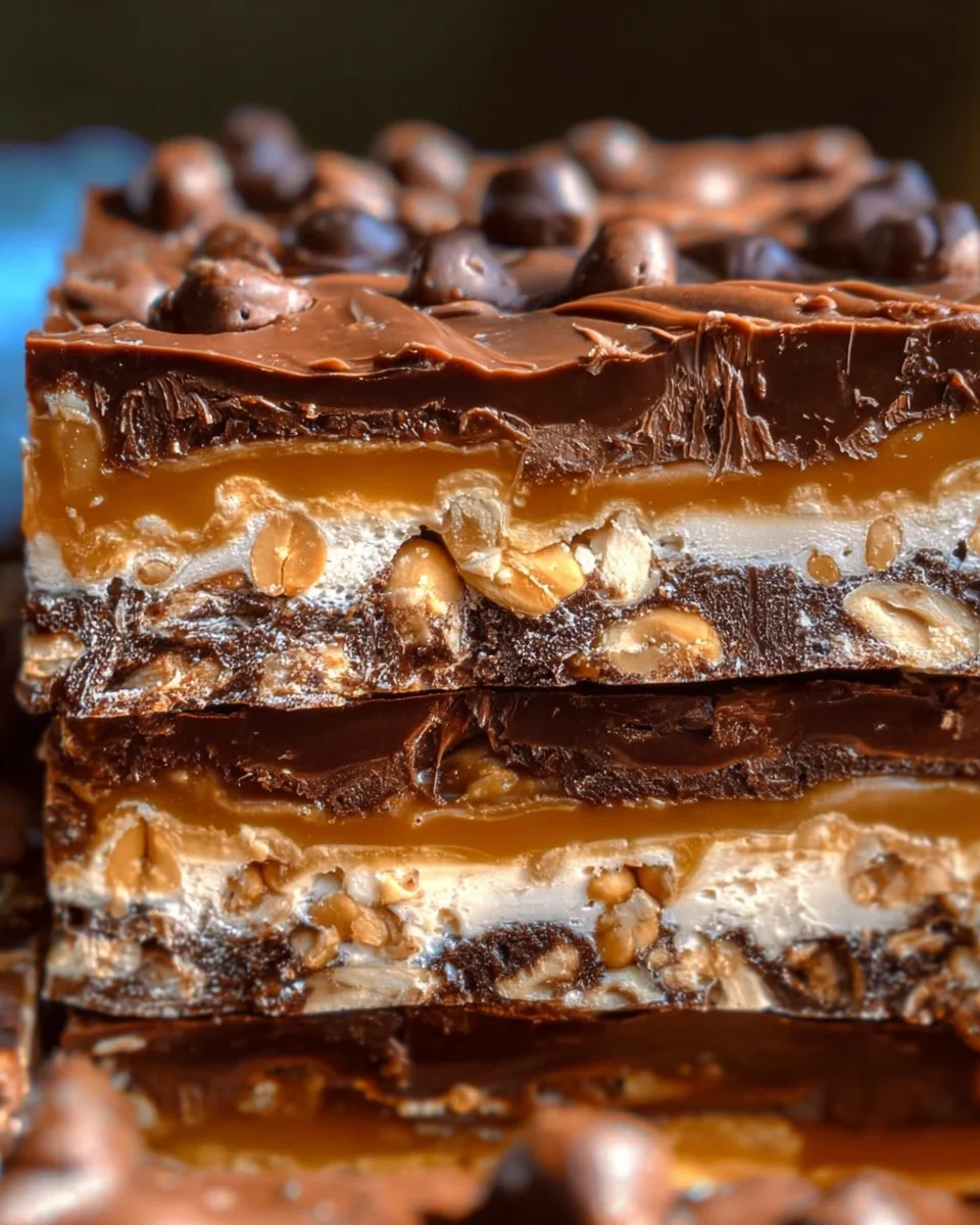 No Bake Crispy Snickers Bars 25 No