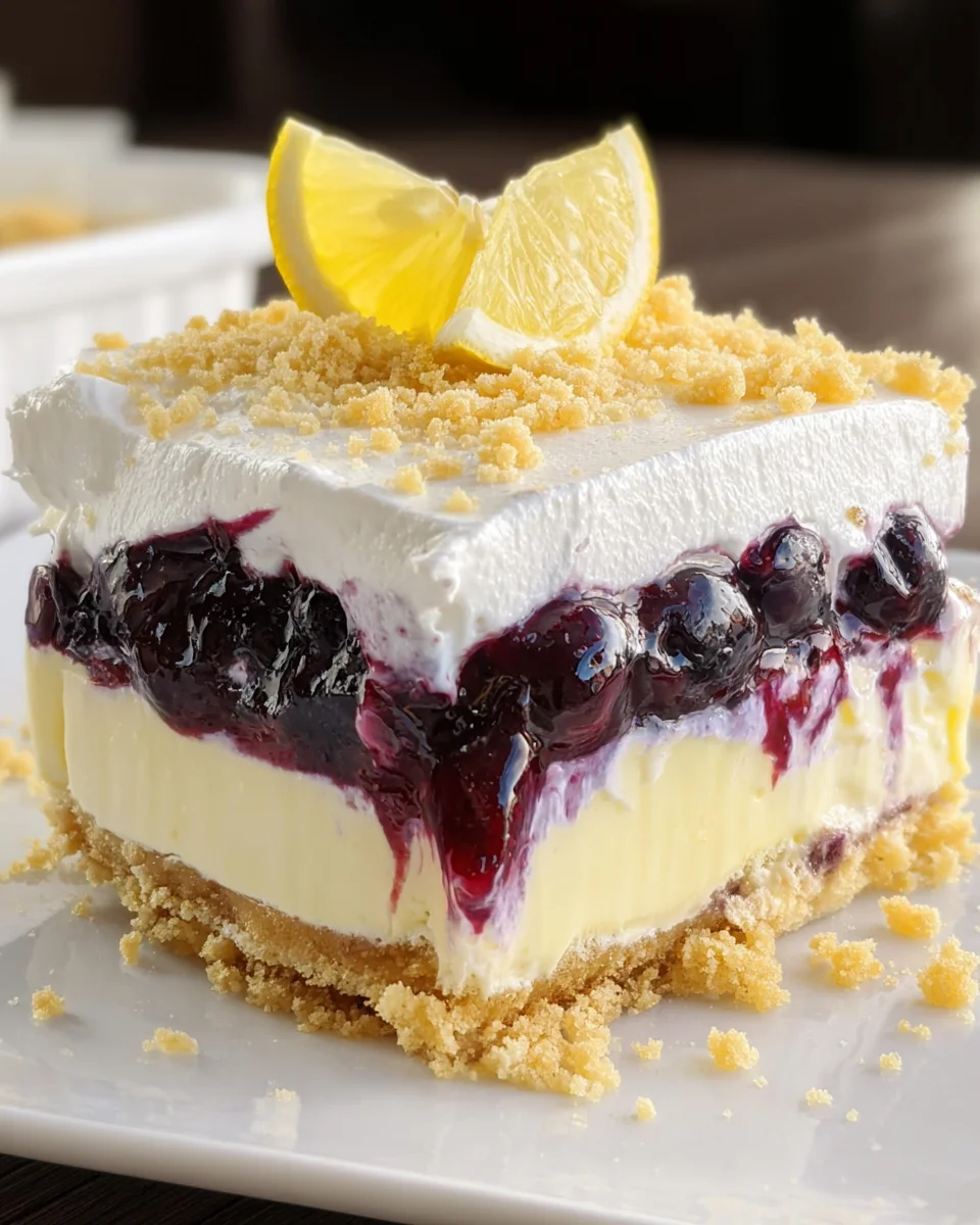 No Bake Lemon Blueberry Dessert