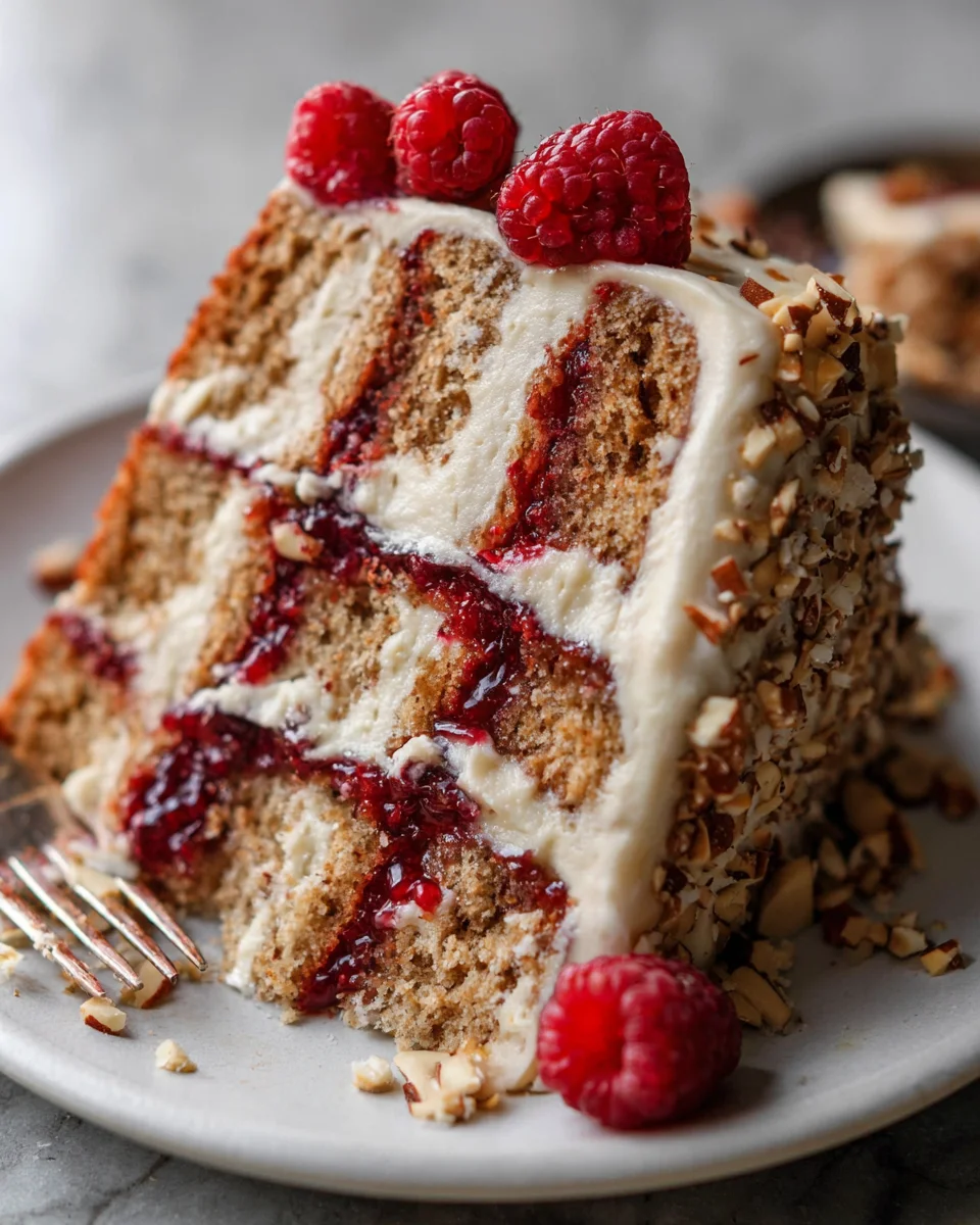 One Bowl Vegan Almond Raspberry Cake with Cream Cheese Frosting 26 One