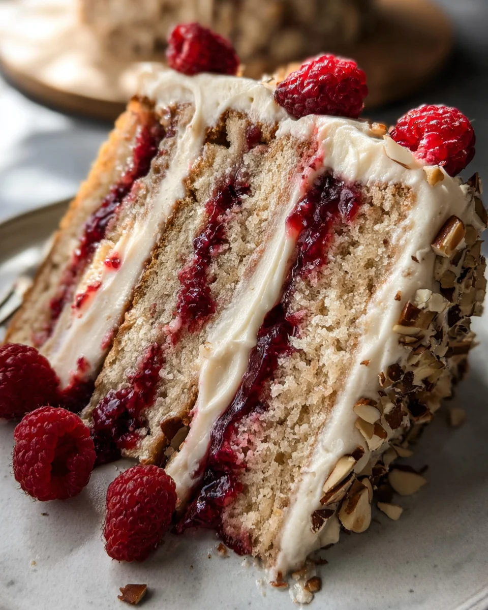 One Bowl Vegan Almond Raspberry Cake with Cream Cheese Frosting 27 One