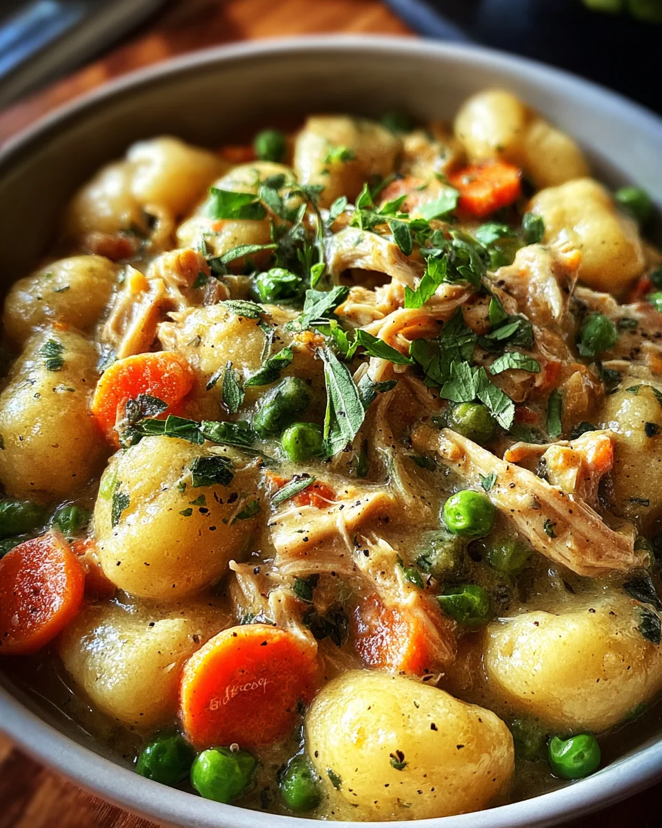One Pot Gnocchi Chicken Pot Pie