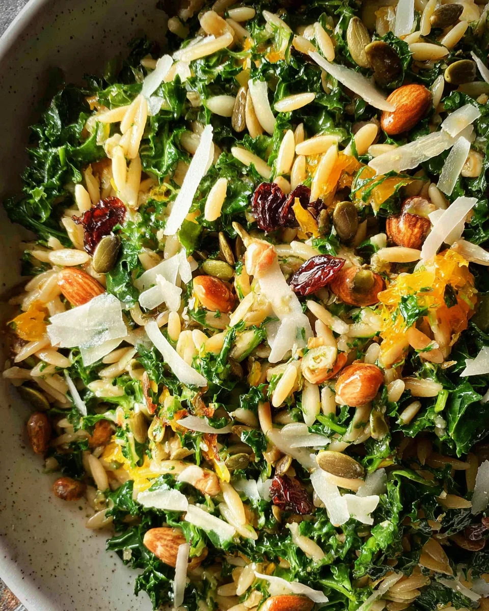 Orzo Kale Salad with Lemon Vinaigrette