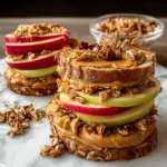 Peanut Butter Apple Sandwiches with Granola 15 Peanut Butter Apple Sandwiches with Granola