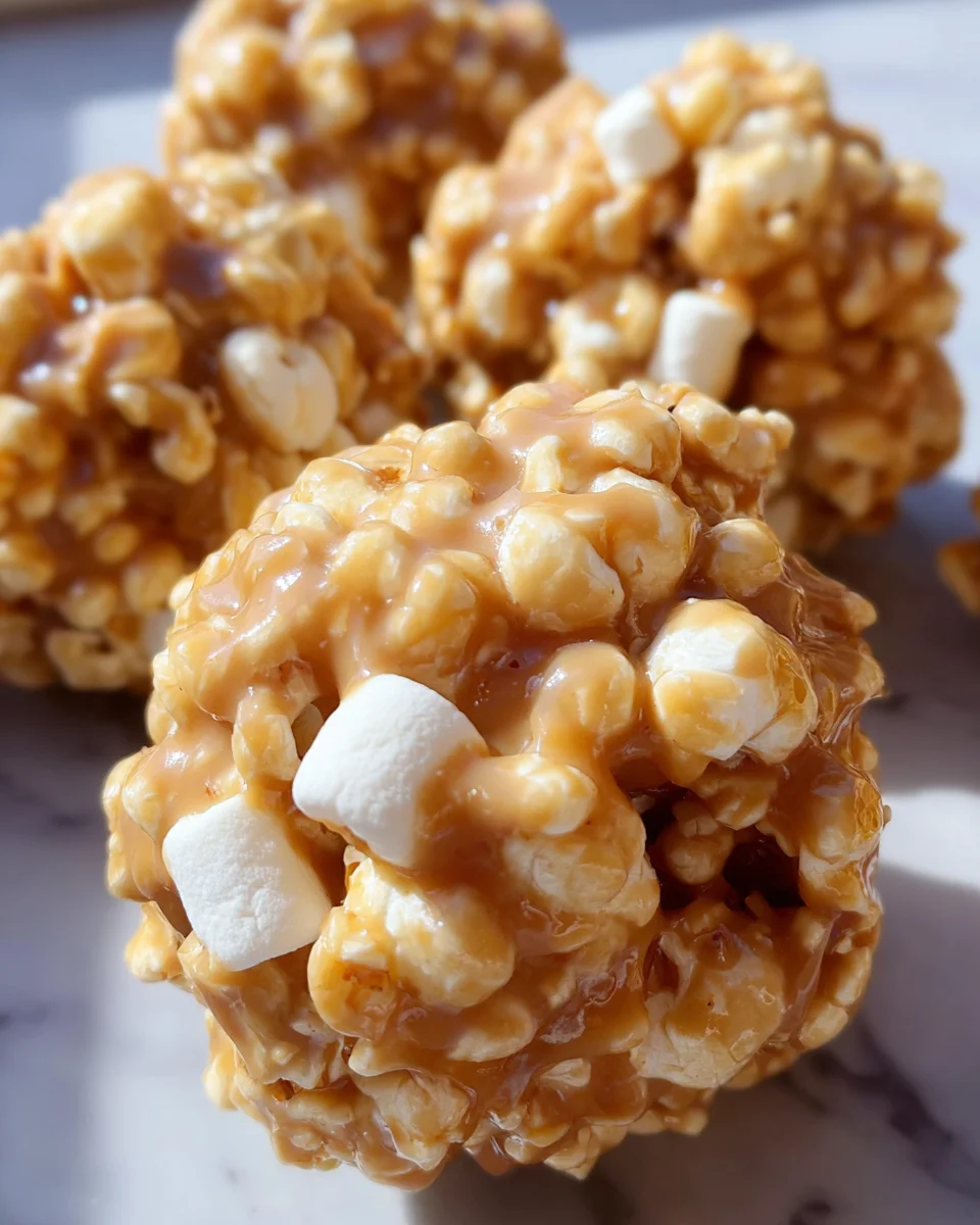 Peanut Butter Popcorn Balls