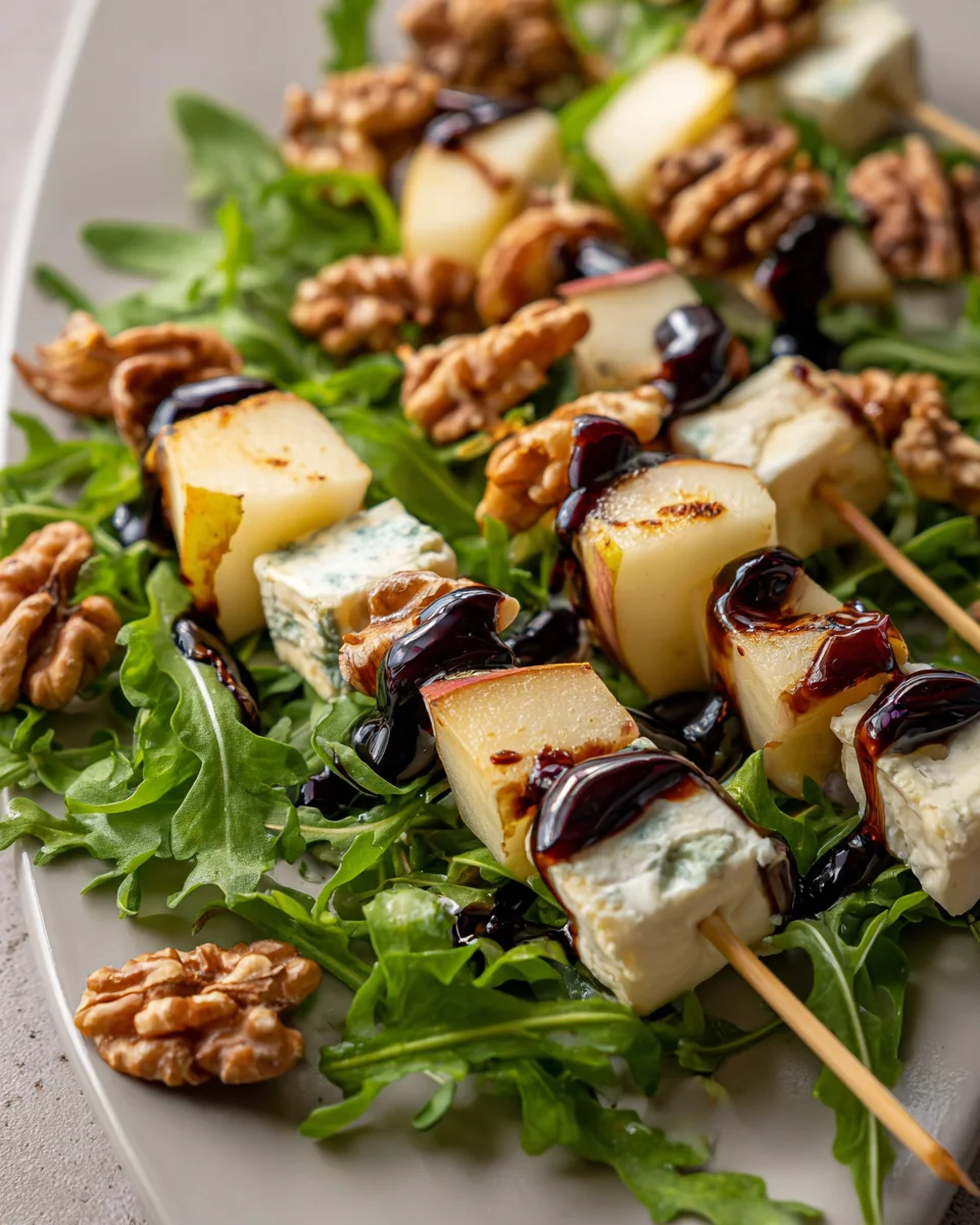 Pear & Brie Cheese Salad Skewers