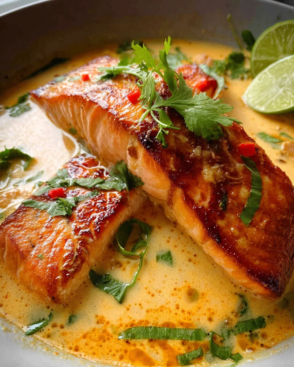 Poached Salmon in Coconut Lime Sauce 20 Poached