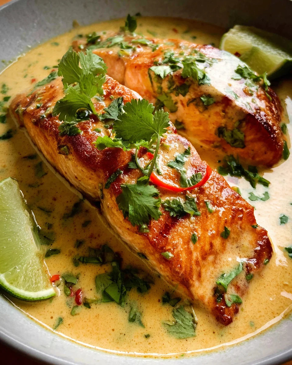 Poached Salmon in Coconut Lime Sauce 21 Poached