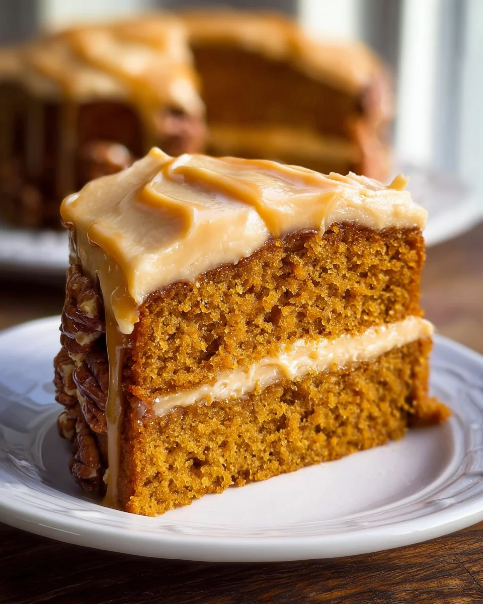 Pumpkin Cake with Caramel Cream Cheese Frosting 29 Pumpkin