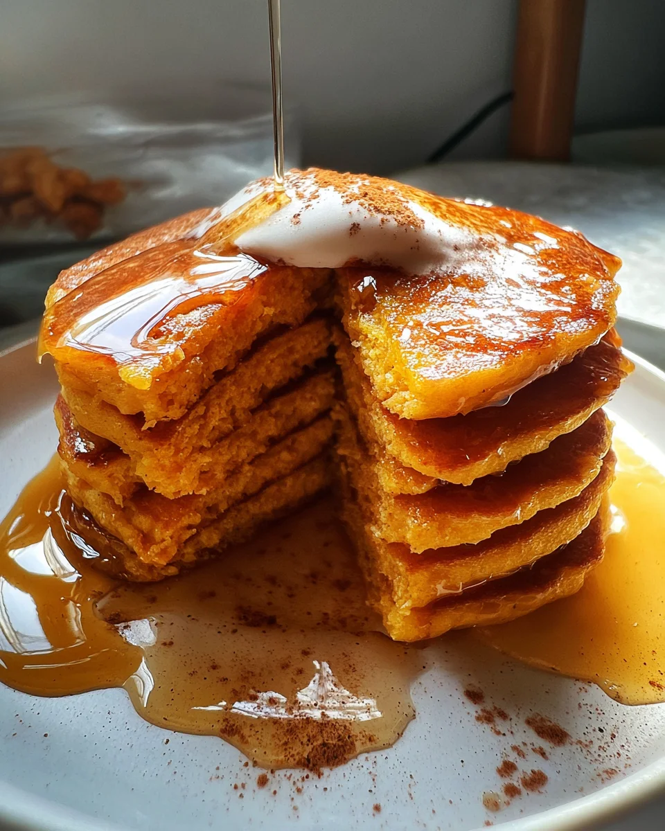 Pumpkin Cottage Cheese Pancakes