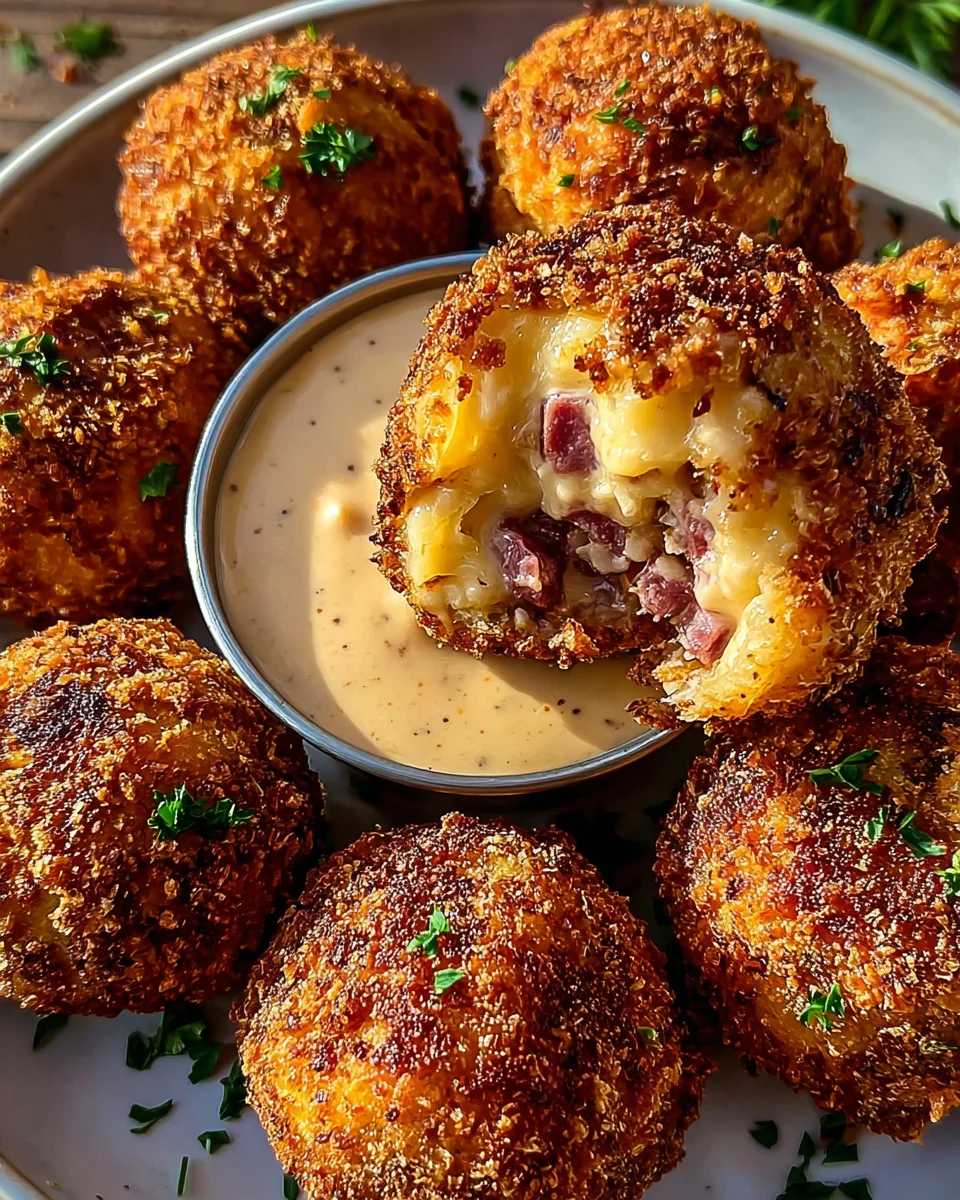 Reuben Balls with Spicy Thousand Island Dipping Sauce 25 Reuben