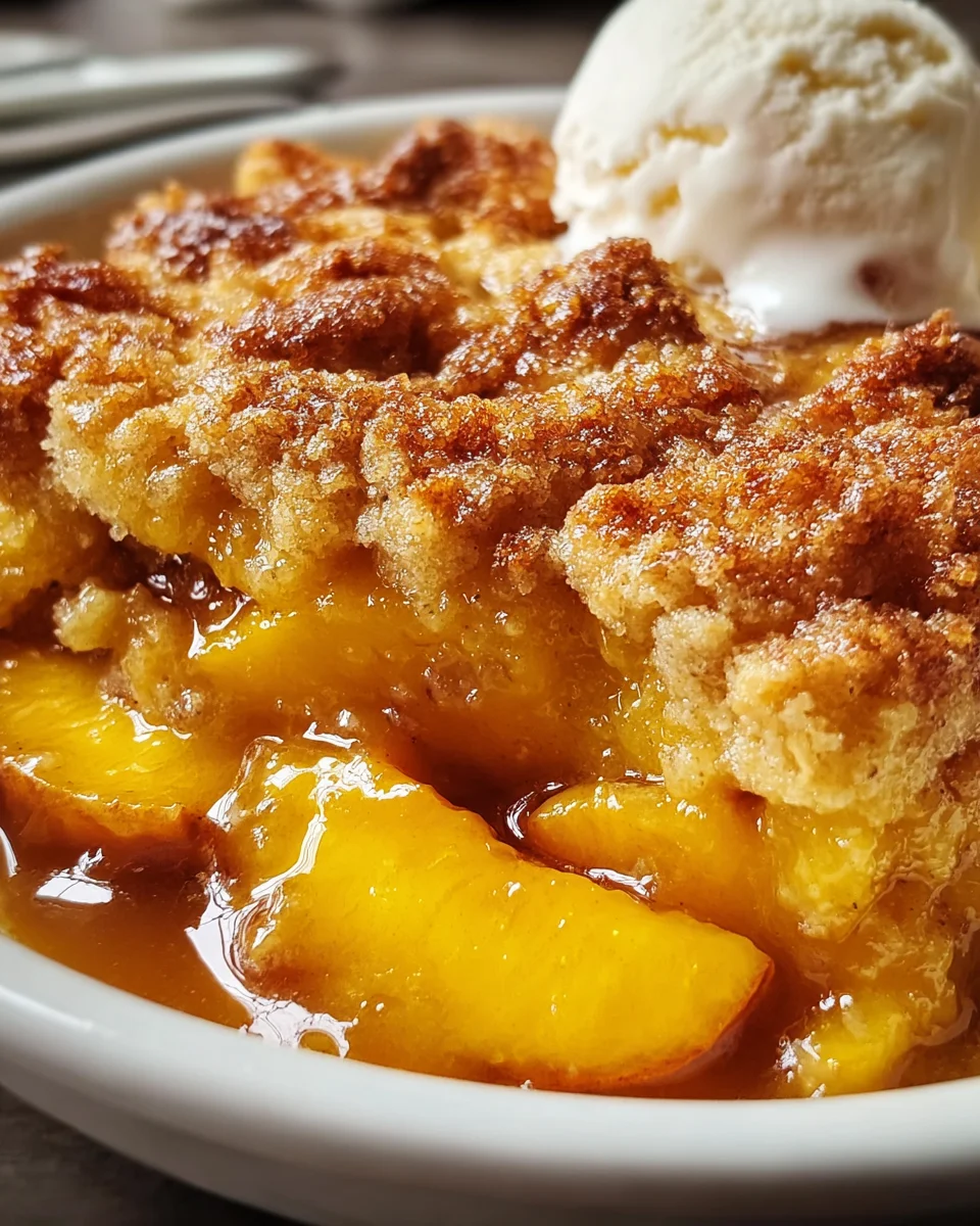 Ridiculously Easy Peach Cobbler