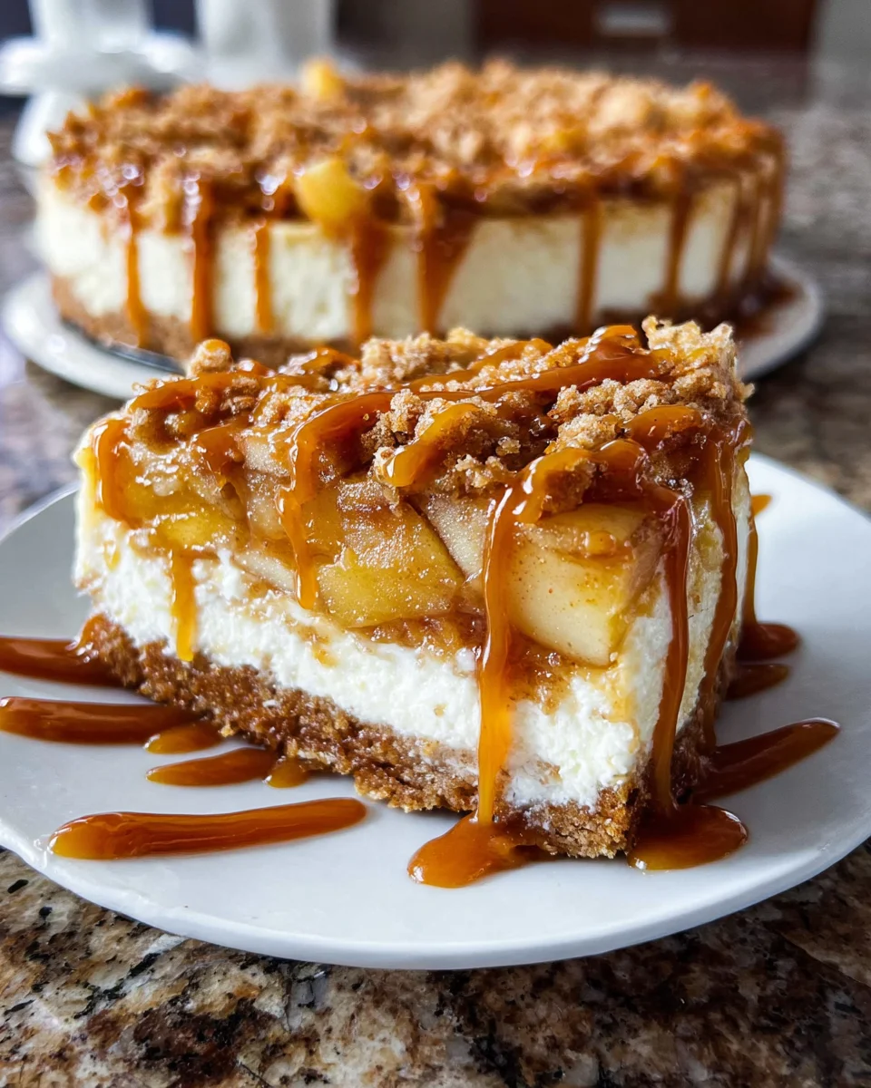 Salted Caramel Apple Pie Cheesecake