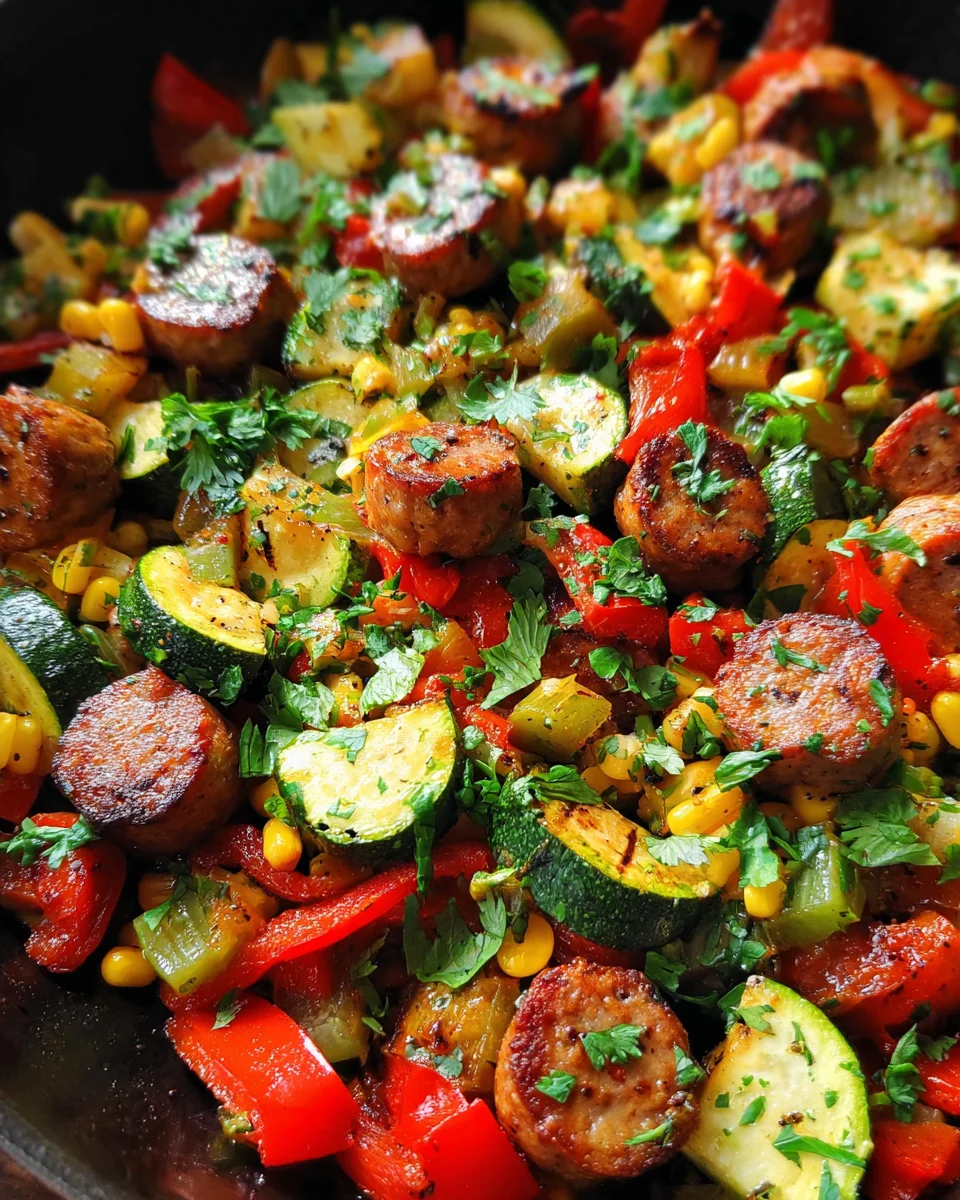 Sausage and Veggies Skillet - 30 Minute, One-Pan Meal