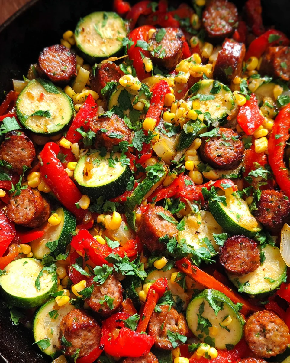 Sausage and Veggies Skillet - 30 Minute, One-Pan Meal 18 Sausage