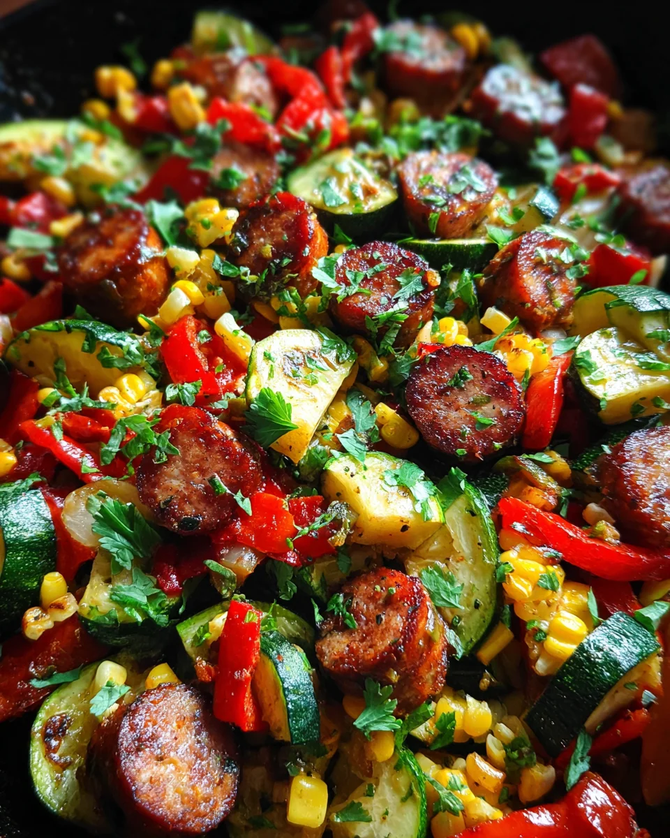 Sausage and Veggies Skillet - 30 Minute, One-Pan Meal 19 Sausage