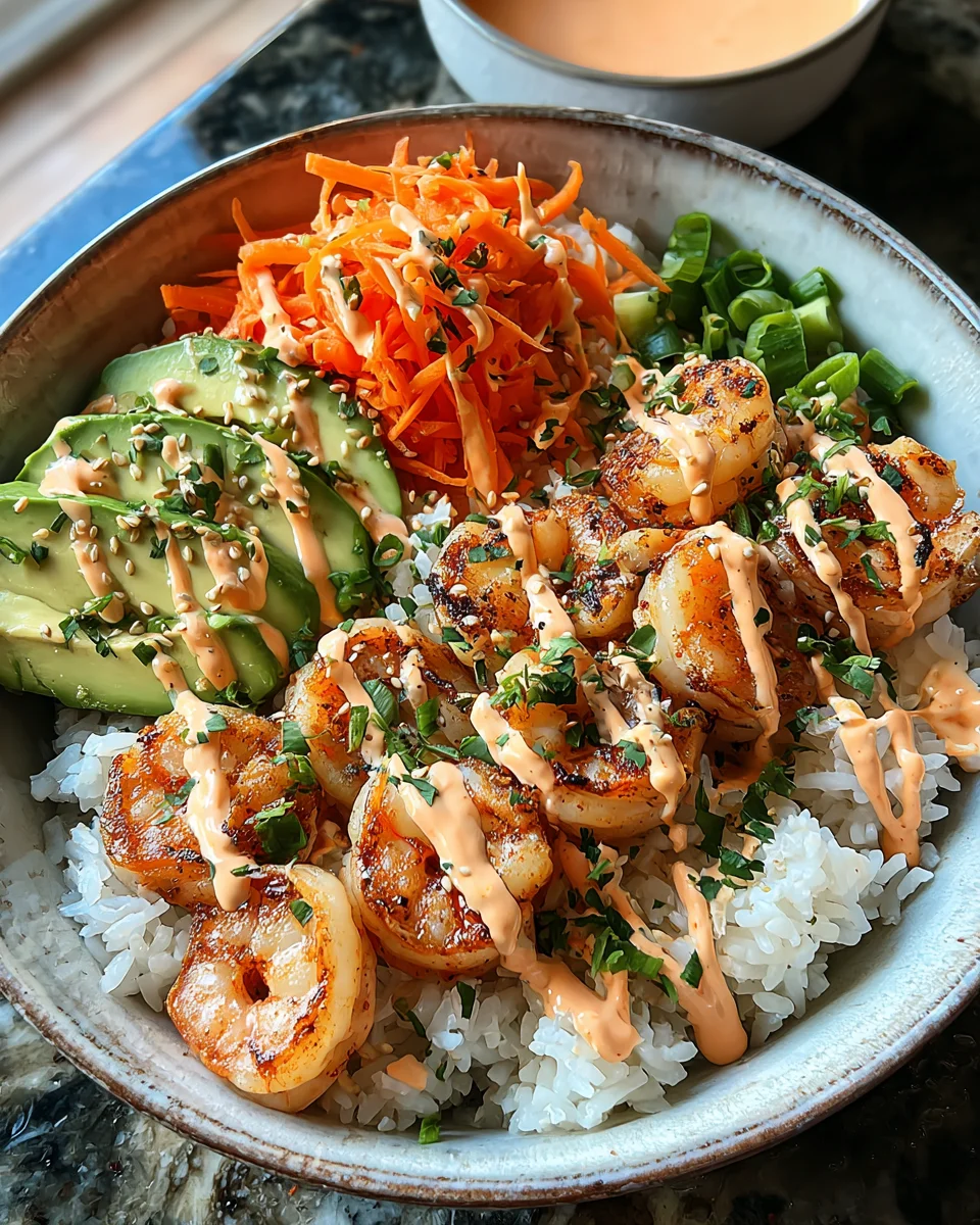 Shrimp Rice Bowls with Spicy Mayo