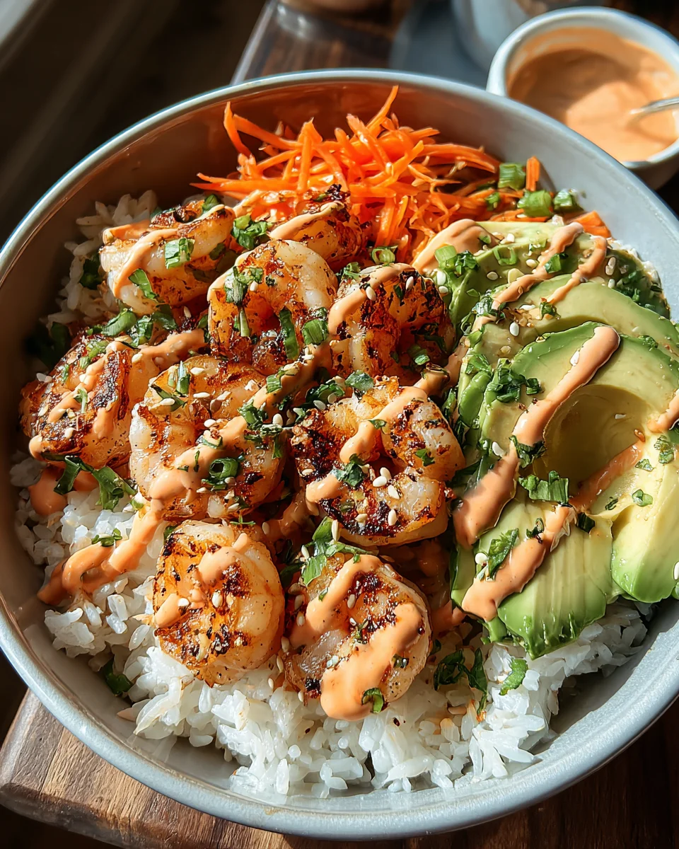 Shrimp Rice Bowls with Spicy Mayo