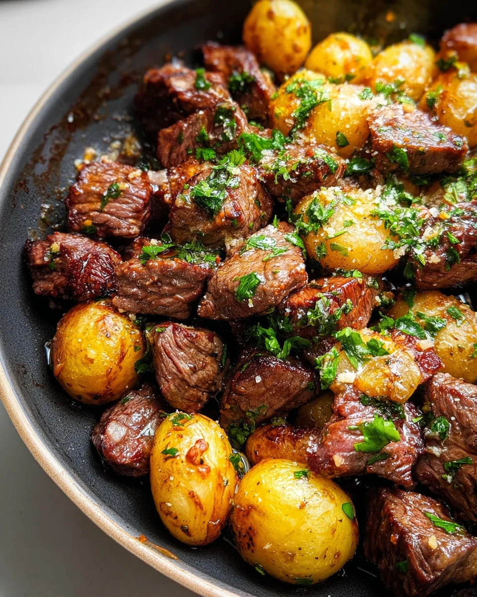 Slow Cooker Garlic Butter Beef Bites & Potatoes 25 Slow