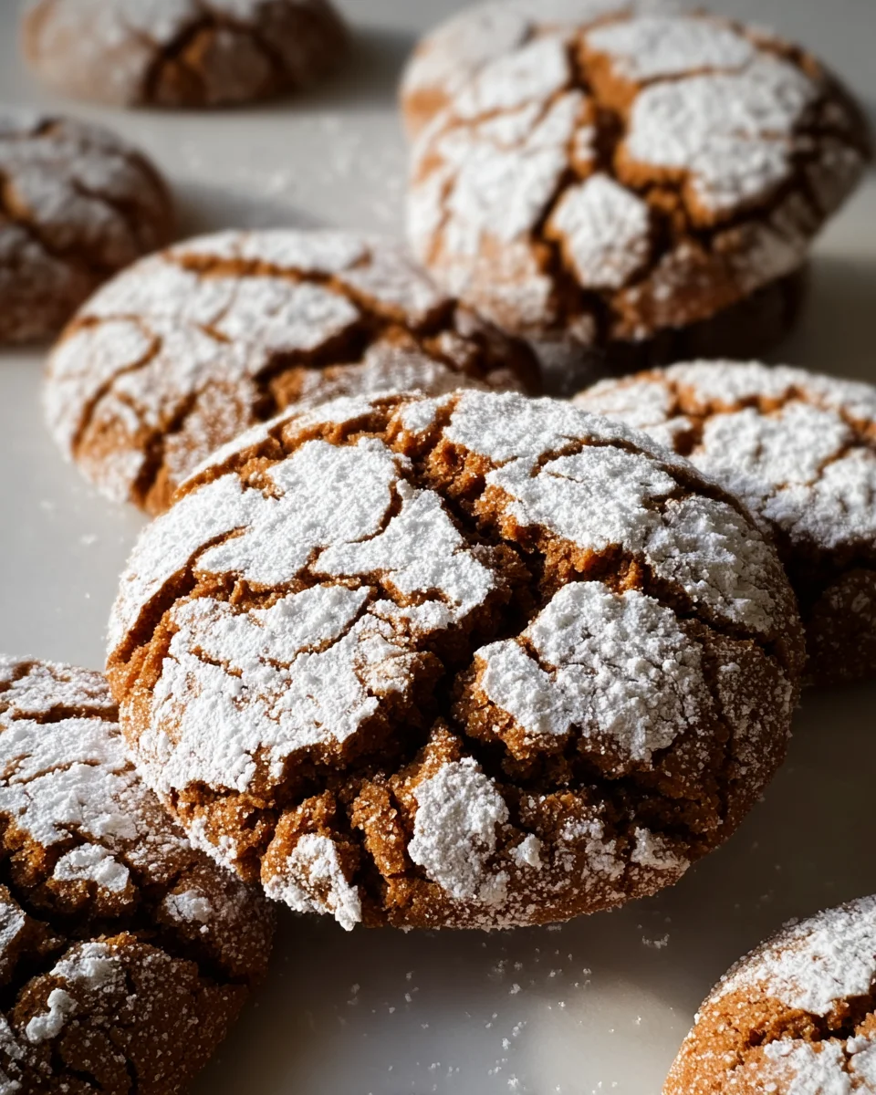 Soft and Spiced Gingerbread Crinkle Cookies