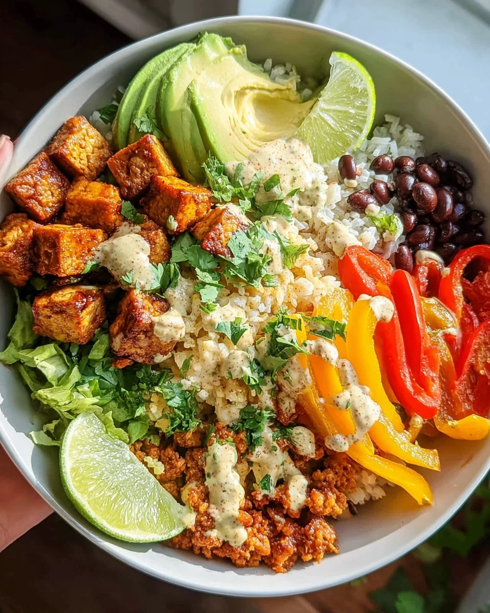 Spicy Baked Tofu Burrito Bowl