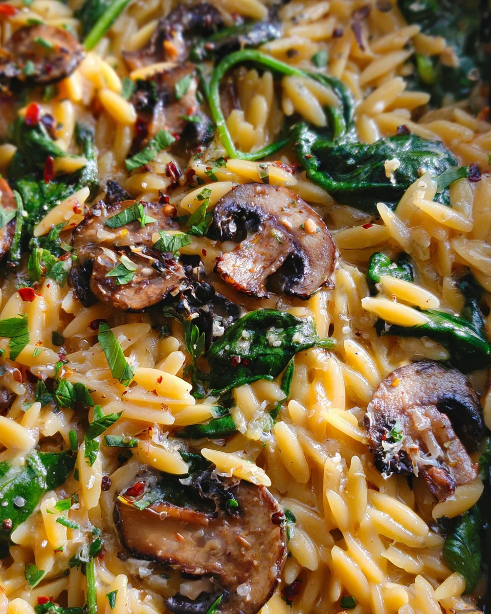 Spinach Mushroom Orzo 21 Spinach