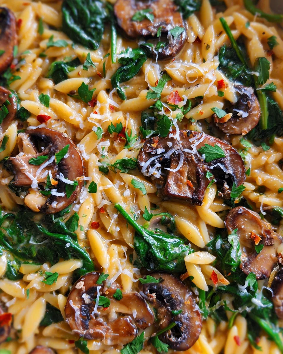 Spinach Mushroom Orzo 22 Spinach