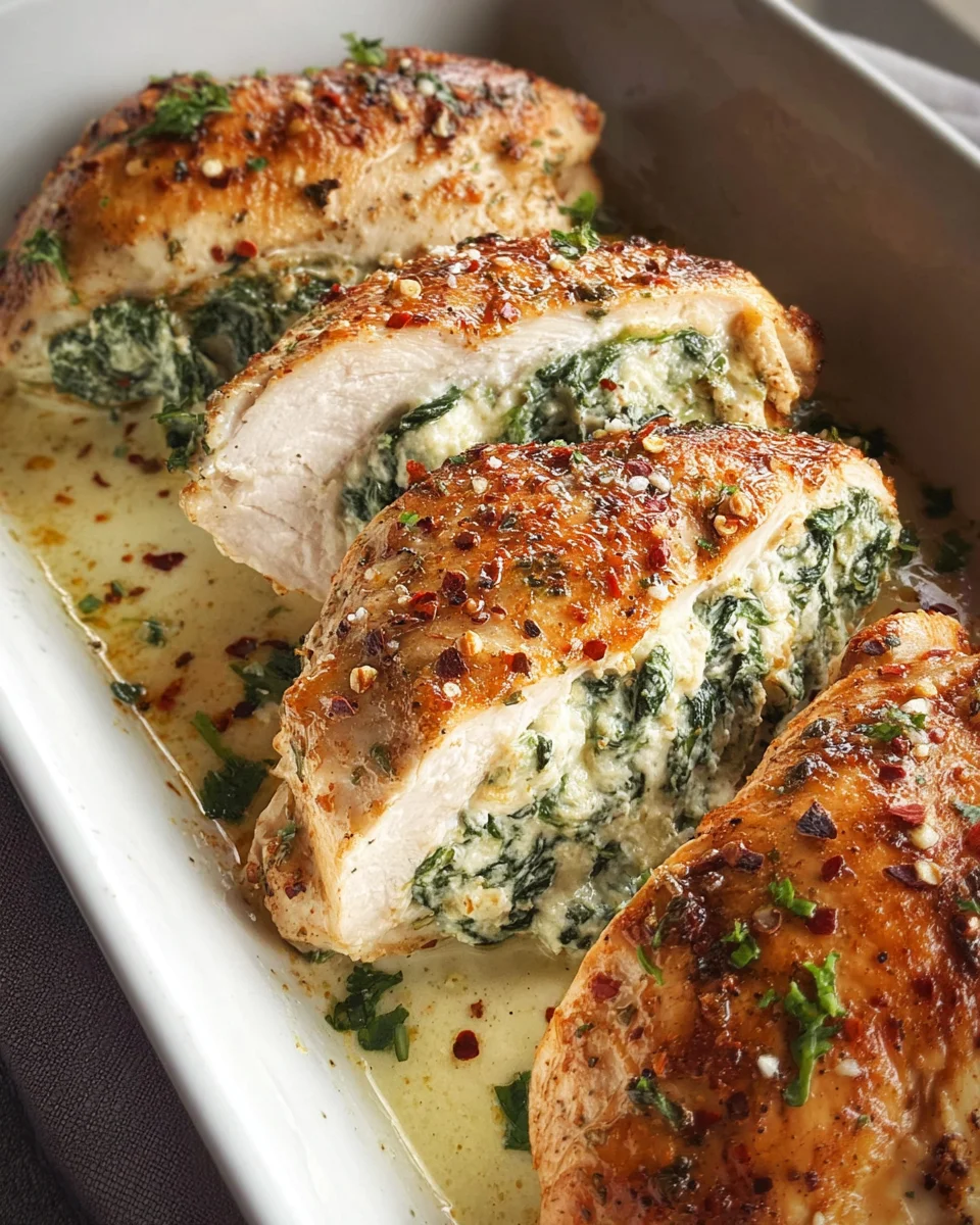 Spinach Stuffed Chicken Fillets
