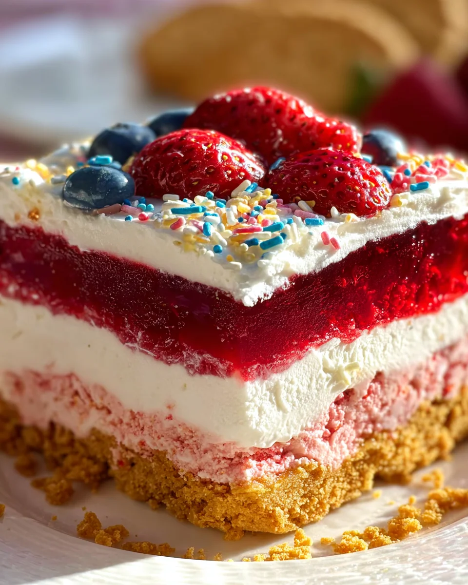 Summer Berry Jello Lasagna