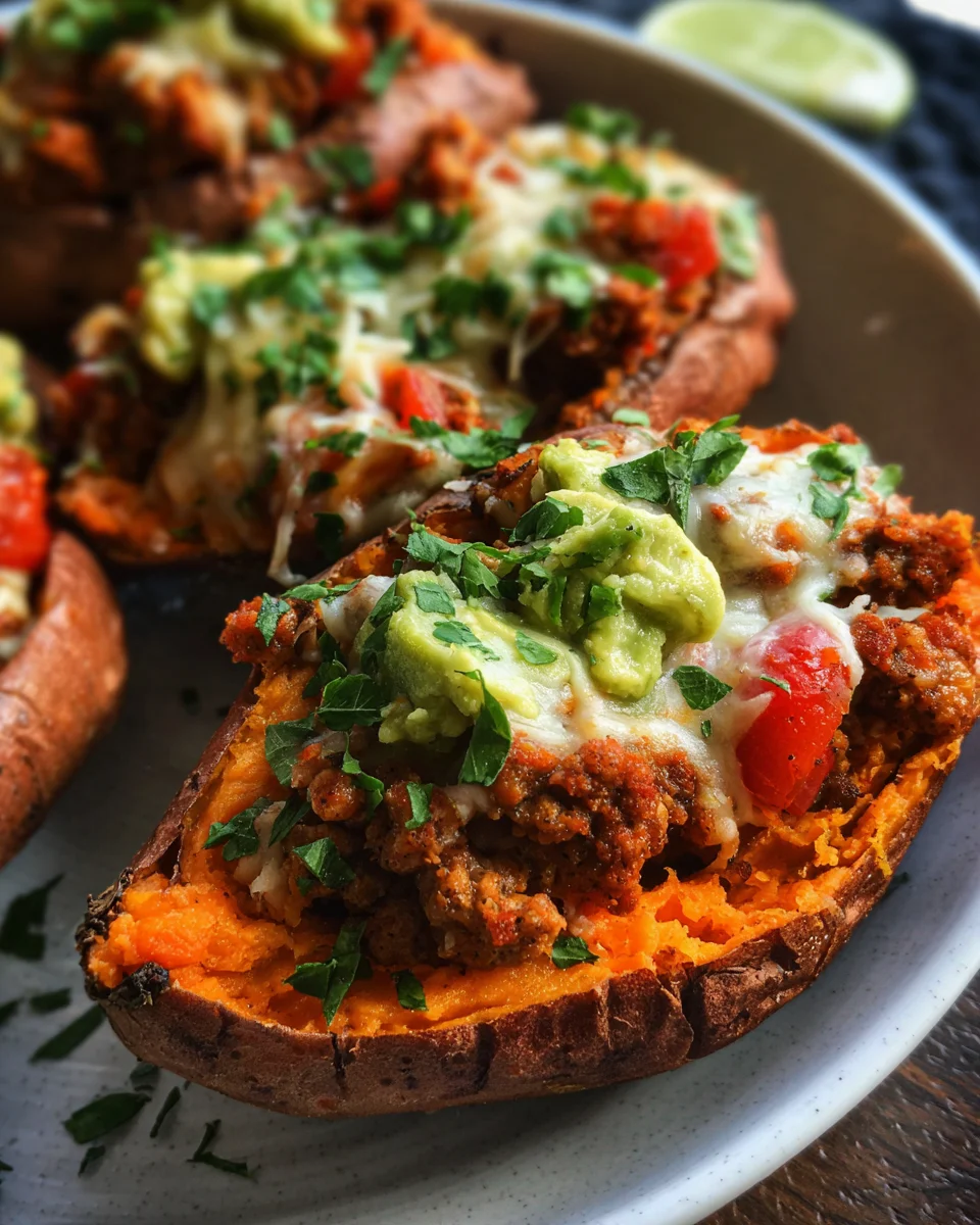 Turkey Taco Stuffed Sweet Potatoes
