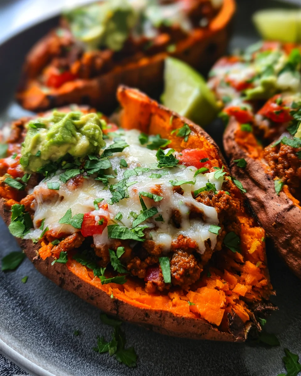 Turkey Taco Stuffed Sweet Potatoes 20 Turkey