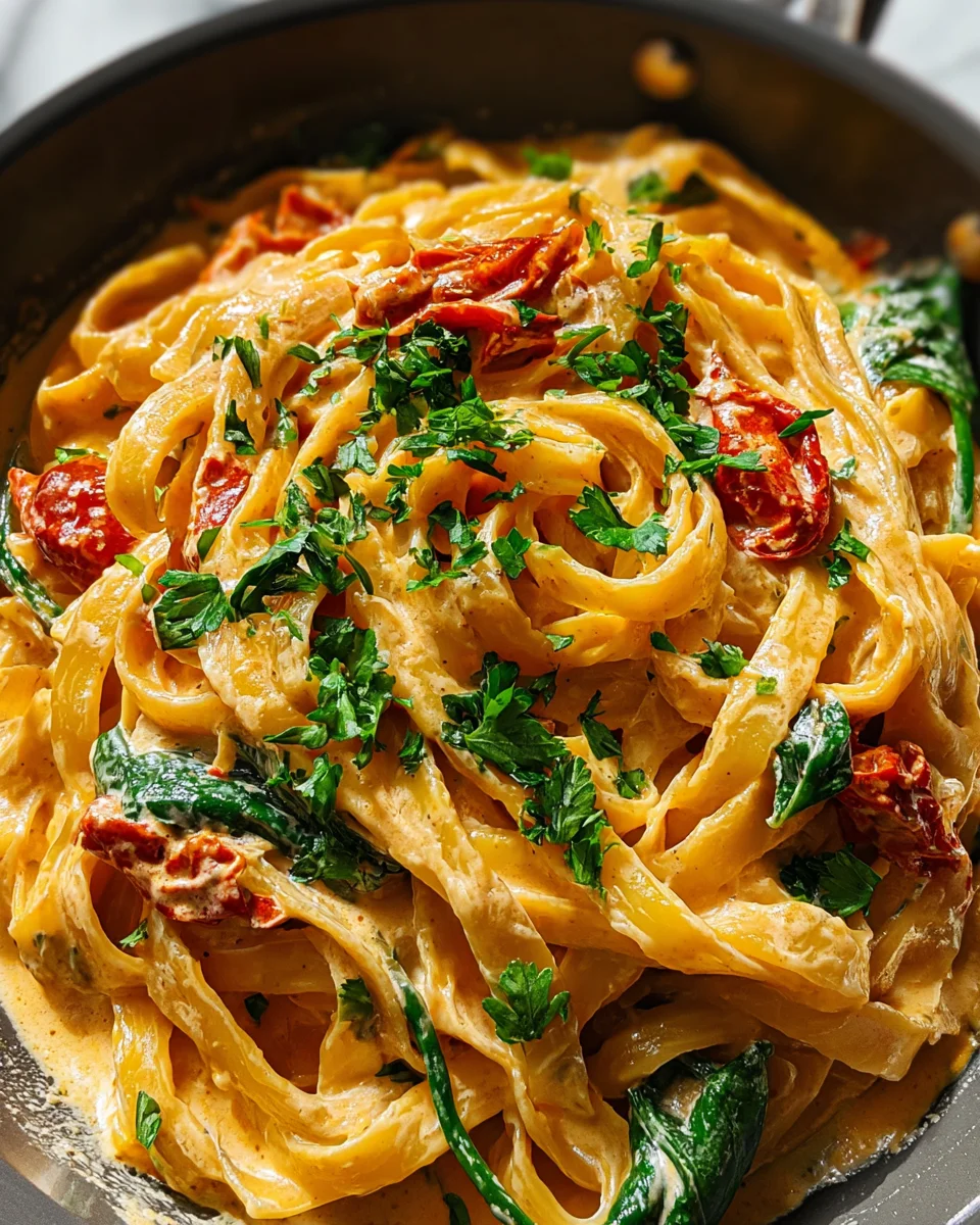 Vegan Creamy Sun Dried Tomato Pasta Recipe