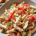 Vegan Pasta Primavera with Creamy Garlic Cashew Sauce