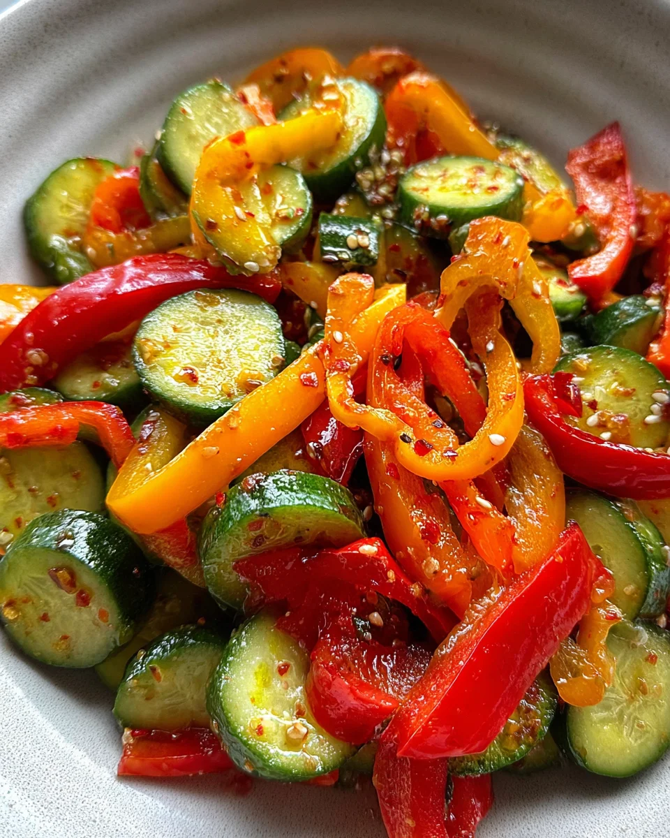 Viral TikTok Cucumber & Bell Pepper Salad