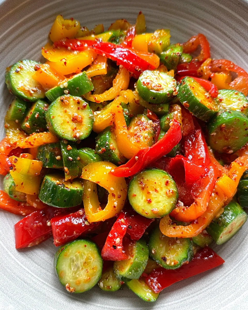Viral TikTok Cucumber & Bell Pepper Salad 15 Viral