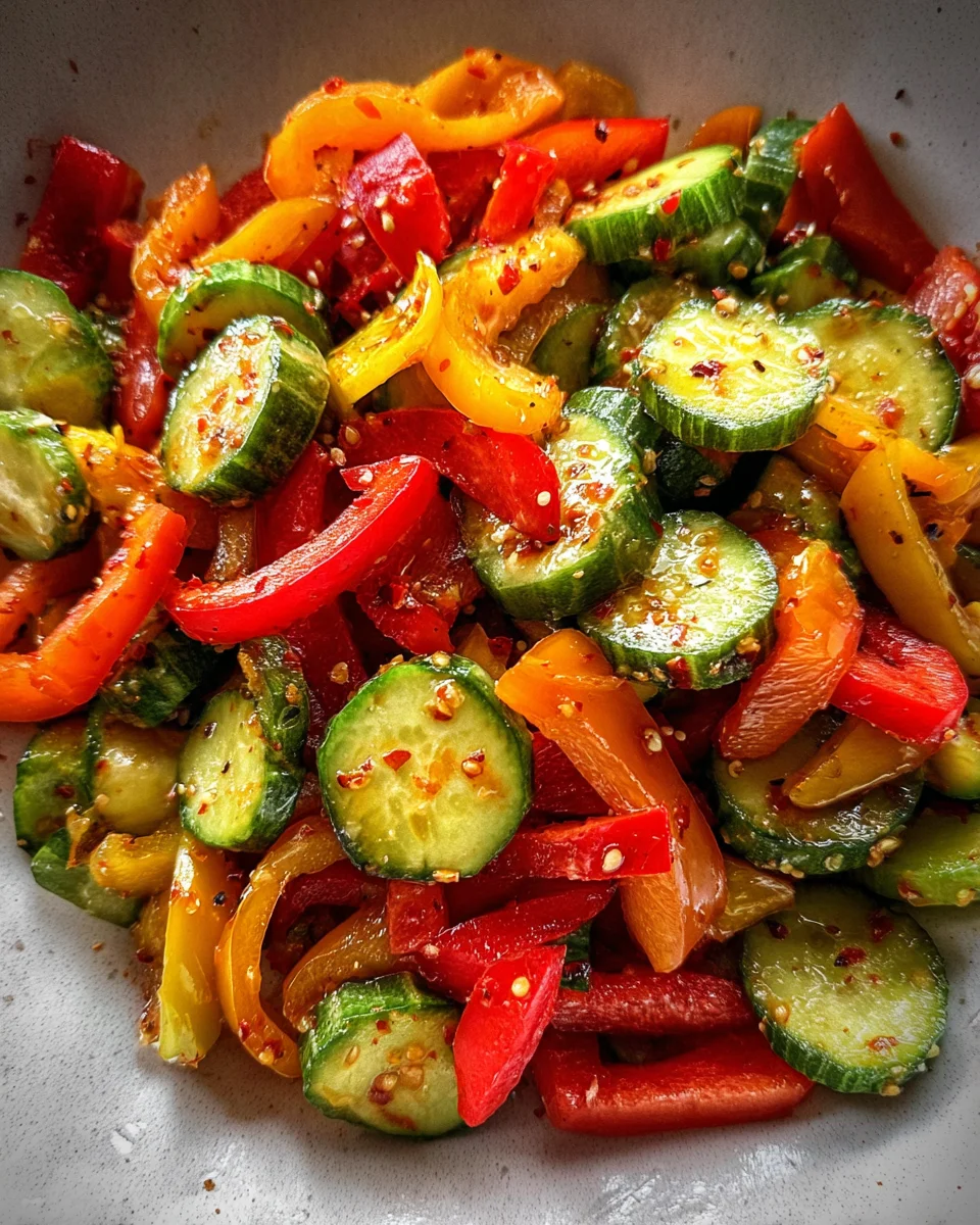Viral TikTok Cucumber & Bell Pepper Salad 16 Viral