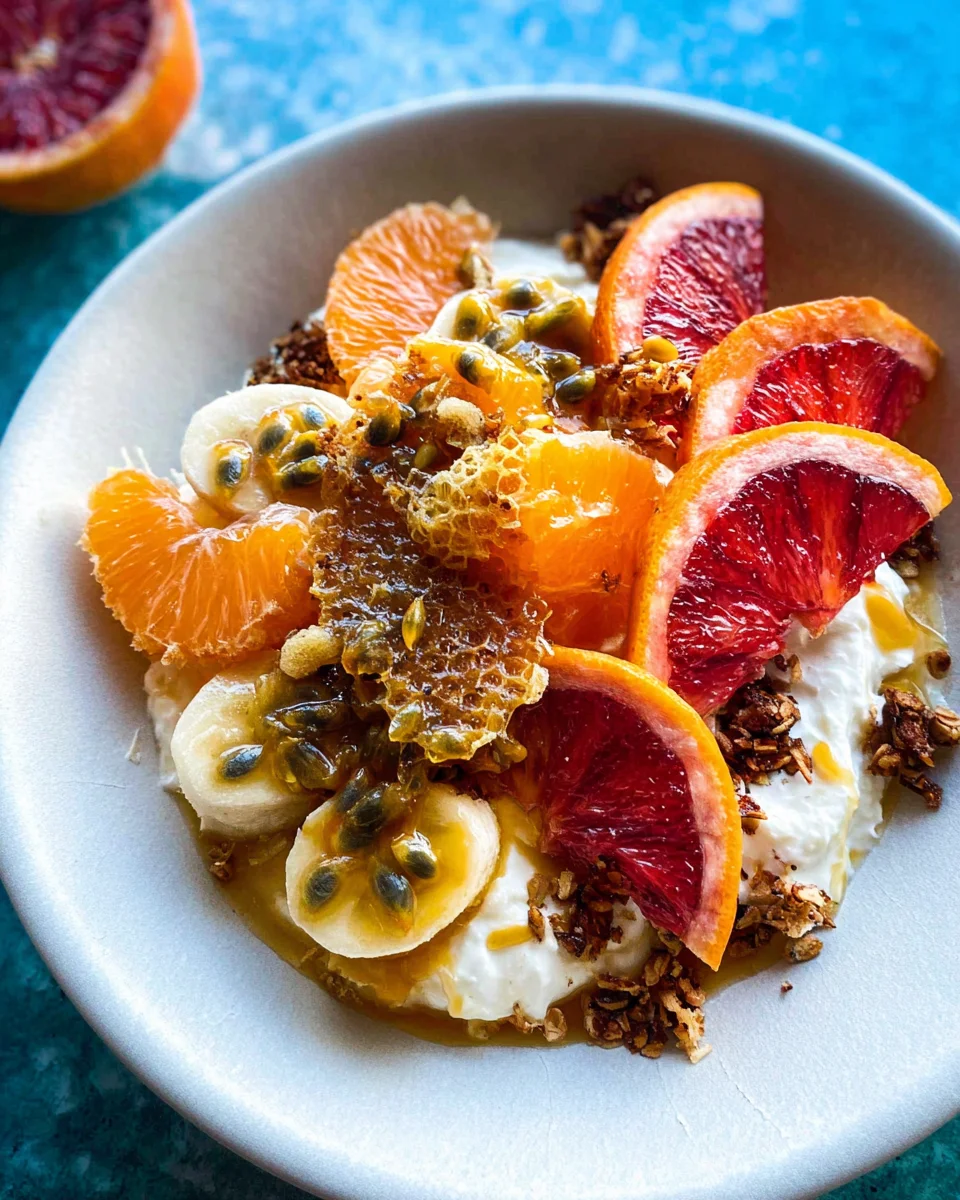 Winter Citrus Ricotta Breakfast Bowl with Honeycomb. 16 Winter